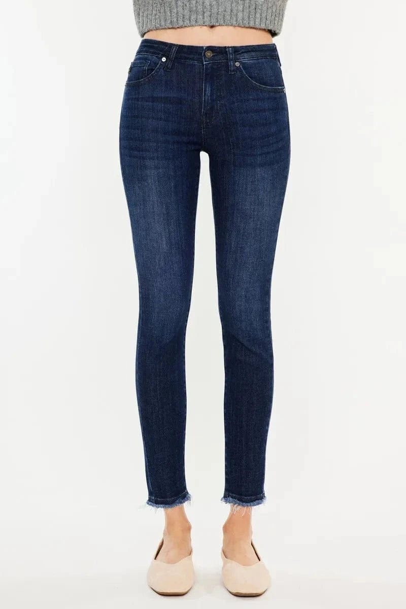 Kancan High - Rise Slim Fit Raw Hem Ankle Jeans - Demented Sisters
