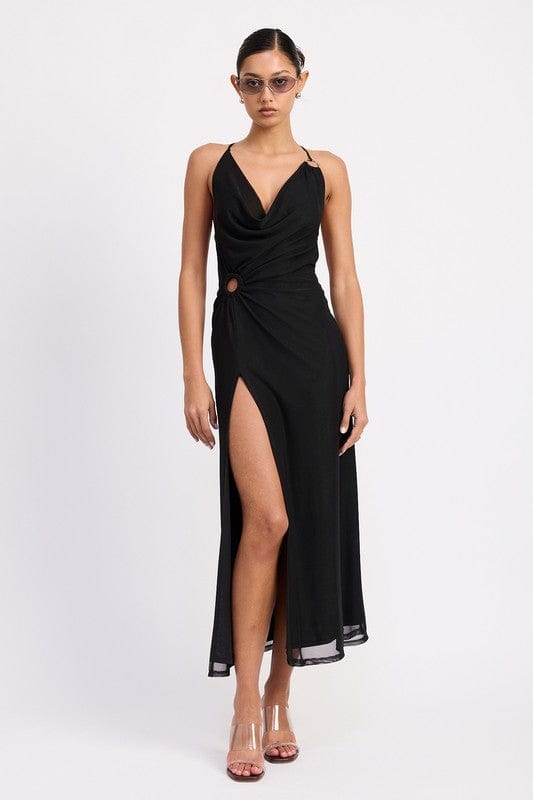 Emory Park Ruched Halter Midi Dress - Demented Sisters
