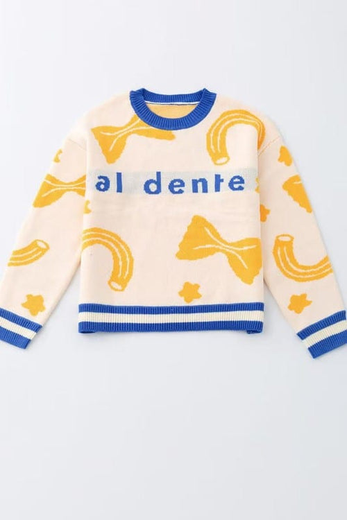 Al dente pasta knit sweater - Demented Sisters